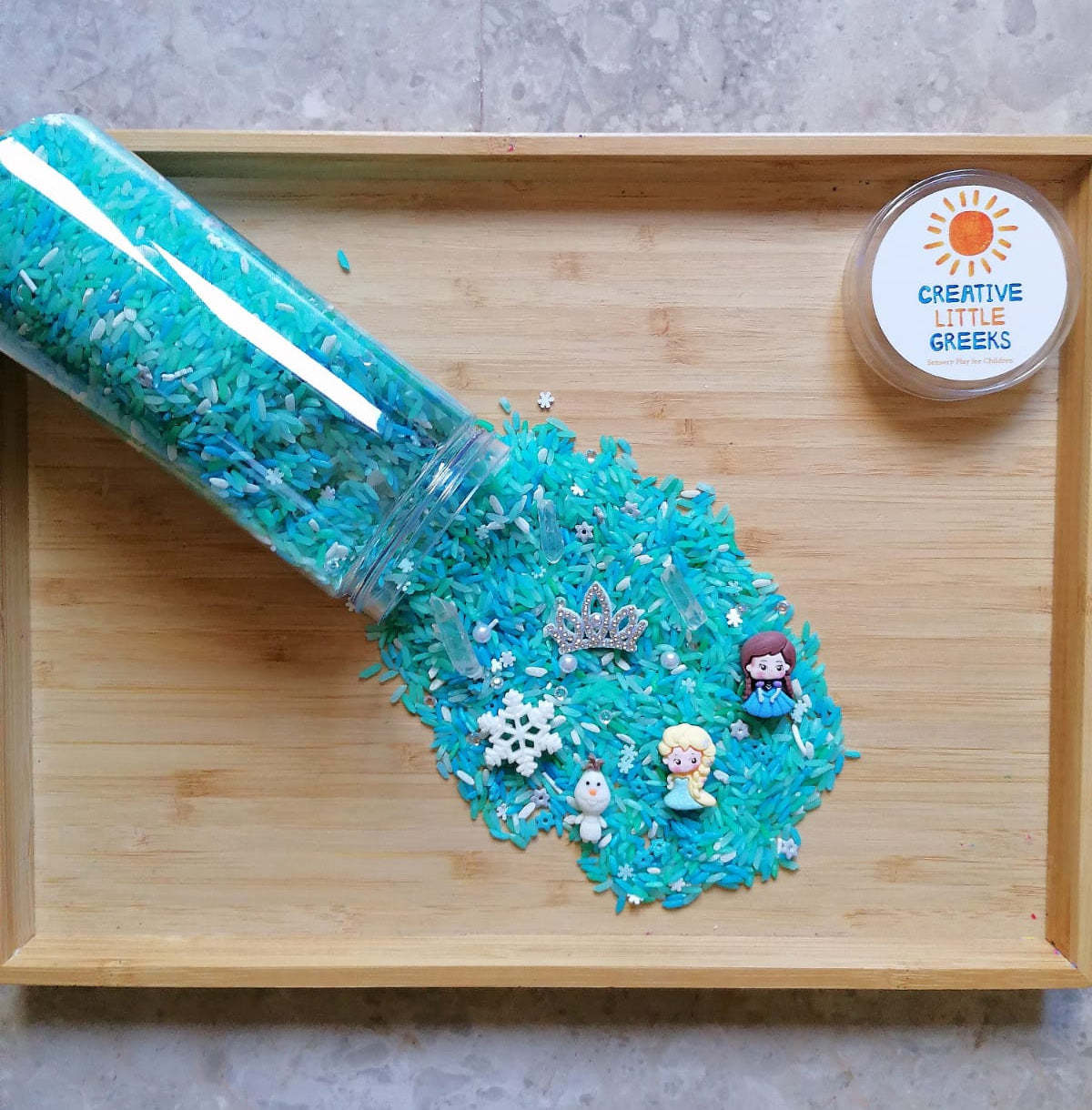 Frozen Pour and Play Sensory Jar